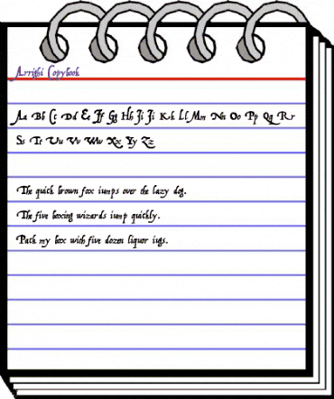 Arrighi Copybook Regular animated font preview Arrighi Copybook Regular animated font preview