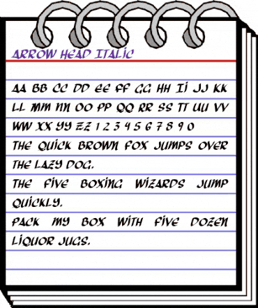 Arrow Head Italic animated font preview Arrow Head Italic animated font preview