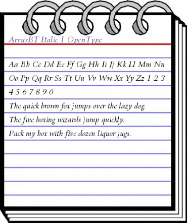 Bitstream Arrus Italic animated font preview Bitstream Arrus Italic animated font preview