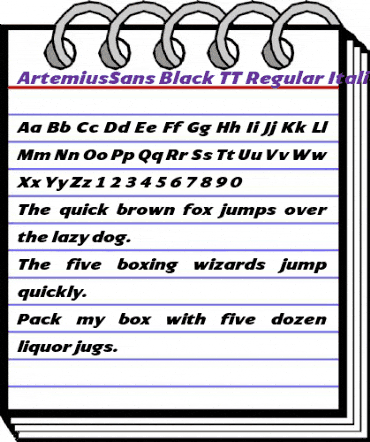 ArtemiusSans Black TT Regular Italic animated font preview ArtemiusSans Black TT Regular Italic animated font preview