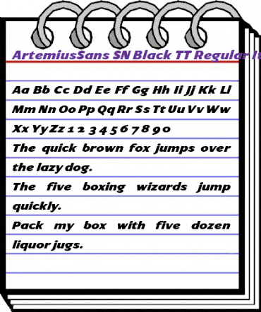 ArtemiusSans SN Black TT Regular Italic animated font preview ArtemiusSans SN Black TT Regular Italic animated font preview