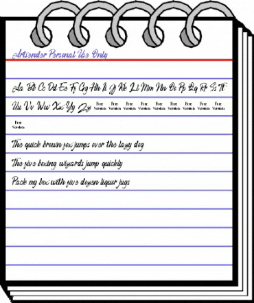 Artsender Personal Use Only Regular animated font preview