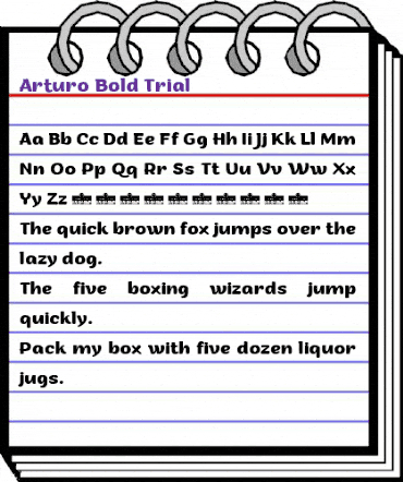 Arturo Trial Bold animated font preview