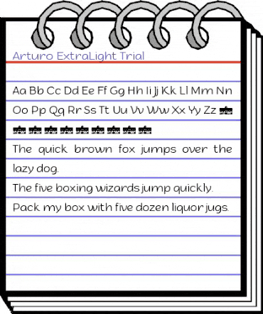 Arturo Trial ExtraLight animated font preview