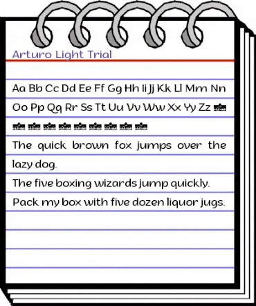 Arturo Trial Light animated font preview