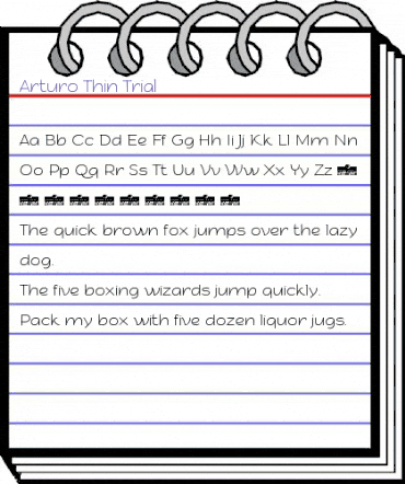 Arturo Trial Thin animated font preview