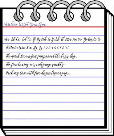 Aseline Script Regular animated font preview