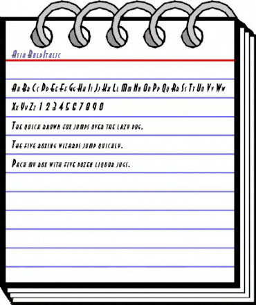 Asia BoldItalic animated font preview Asia BoldItalic animated font preview