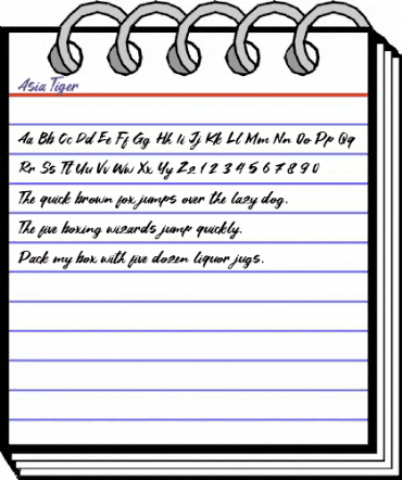 Asia Tiger Regular animated font preview