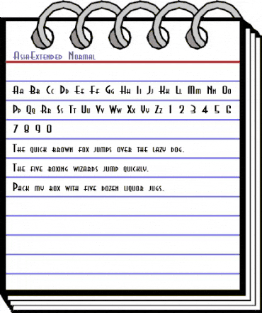 AsiaExtended Normal animated font preview