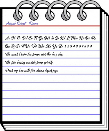 Asiyah Script Regular animated font preview