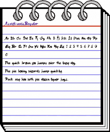 Asmokumis Regular animated font preview
