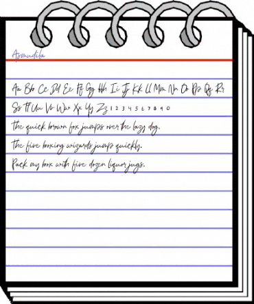 Asmudila Regular animated font preview