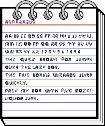 ASPARAGUS Regular animated font preview