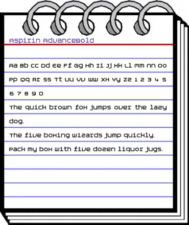 Aspirin AdvanceBold Regular animated font preview