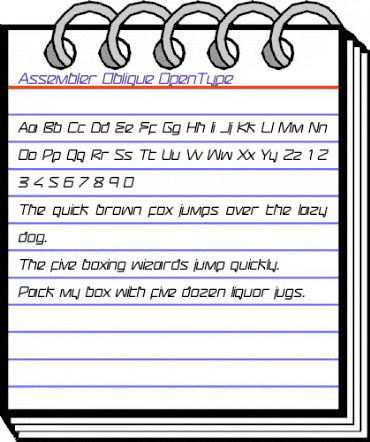 Assembler-Oblique Regular animated font preview