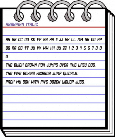 Assyrian Italic animated font preview Assyrian Italic animated font preview