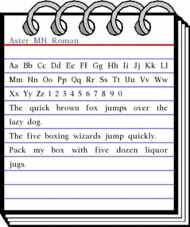 Aster MN Roman animated font preview Aster MN Roman animated font preview