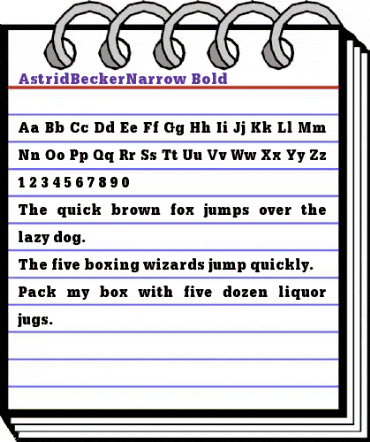 AstridBeckerNarrow Bold animated font preview