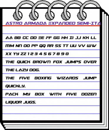 Astro Armada Expanded Semi-Ita Regular animated font preview