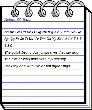 Astute SSi Italic animated font preview Astute SSi Italic animated font preview