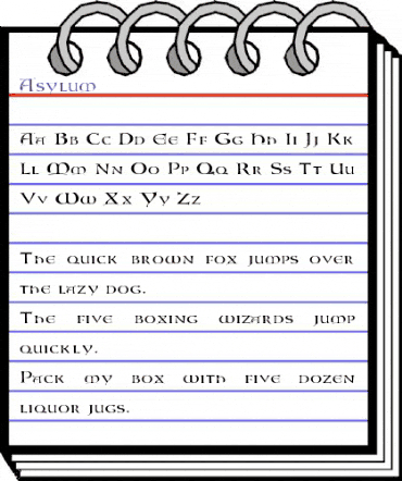 Asylum 2 Regular animated font preview