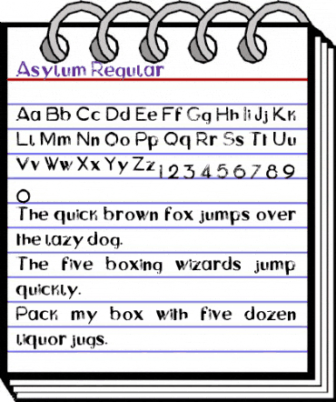 Asylum Regular animated font preview