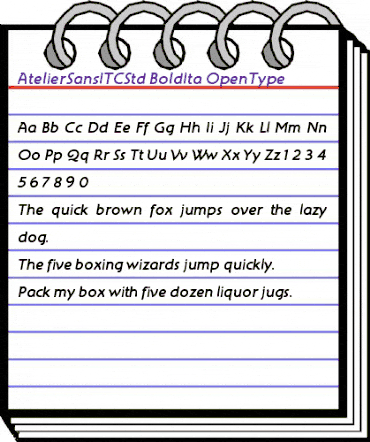 Atelier Sans ITC Std BoldIta animated font preview