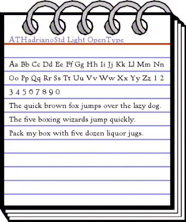 AT Hadriano Std Light animated font preview
