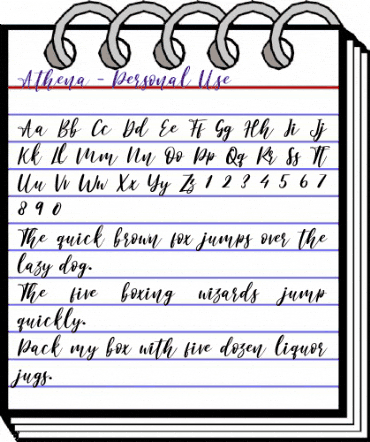 Athena - Personal Use Regular animated font preview