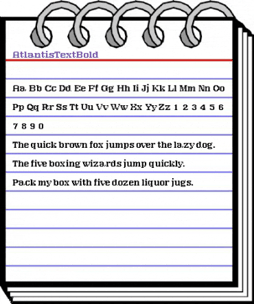 AtlantisTextBold Regular animated font preview