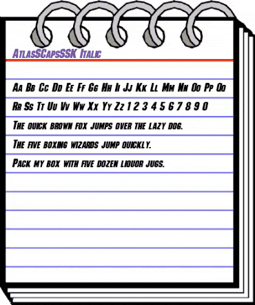 AtlasSCapsSSK Italic animated font preview AtlasSCapsSSK Italic animated font preview