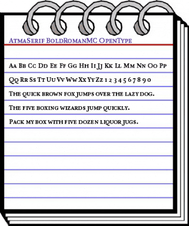 AtmaSerif-BoldRomanMC Regular animated font preview