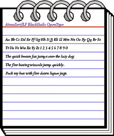 AtmaSerifLF-BlackItalic Regular animated font preview AtmaSerifLF-BlackItalic Regular animated font preview