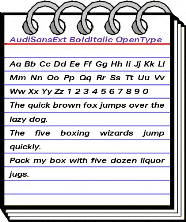 AudiSansExt BoldItalic animated font preview