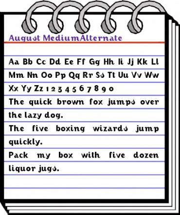 August Regular animated font preview