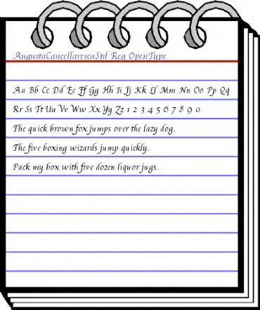 Augusta Cancellaresca Std Regular animated font preview