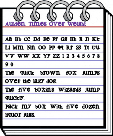 Aulden Times Over Weight animated font preview