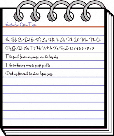 Australove Regular animated font preview