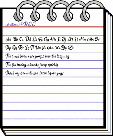 Autined FREE Regular animated font preview