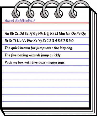 Auto 1 Bold Italic LF animated font preview Auto 1 Bold Italic LF animated font preview