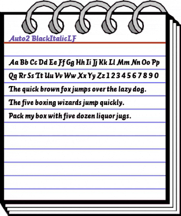 Auto 2 Black Italic LF animated font preview Auto 2 Black Italic LF animated font preview