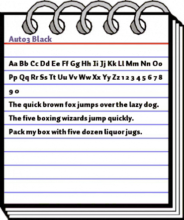Auto 3 Black animated font preview