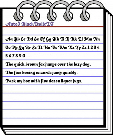 Auto 3 Black Italic LF animated font preview Auto 3 Black Italic LF animated font preview