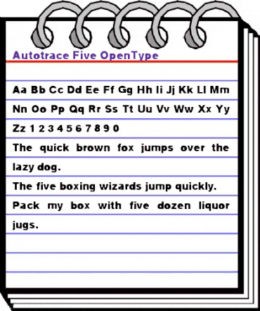 Autotrace Five animated font preview Autotrace Five animated font preview