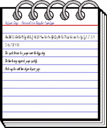 Autumn Days - Personal Use Regular animated font preview