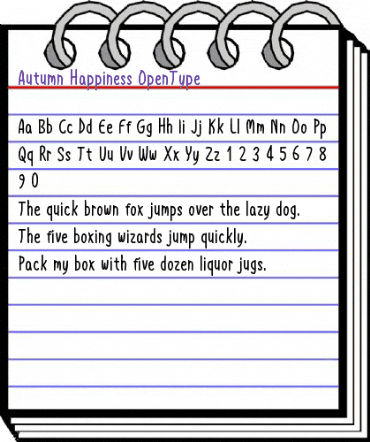 Autumn Happiness Regular animated font preview