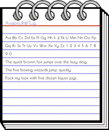 AvalonURWTLig Regular animated font preview