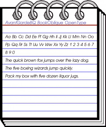 Avant Garde BQ Regular animated font preview Avant Garde BQ Regular animated font preview