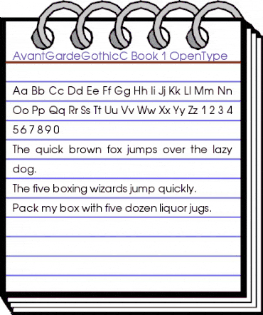 AvantGardeC Regular animated font preview AvantGardeC Regular animated font preview